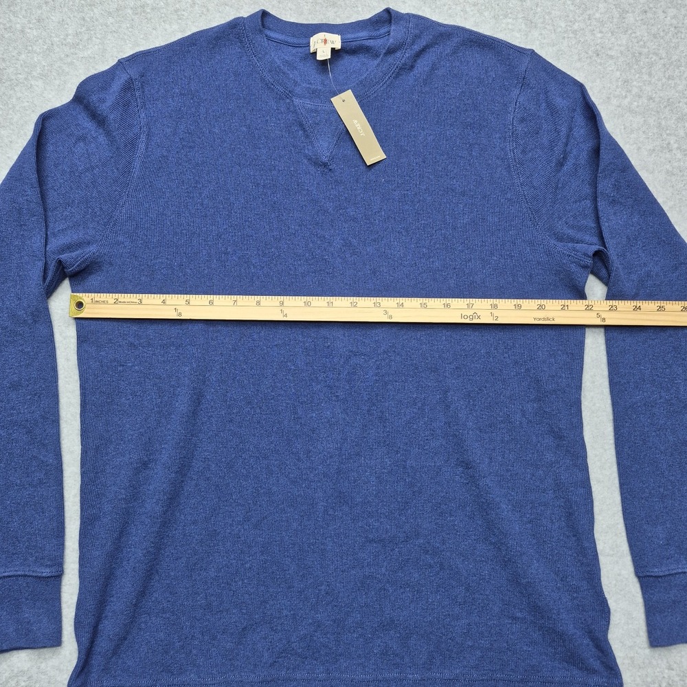 J.Crew Oarsman Sweater Mens Large Blue 100% Cotton Textured Long Sleeve Pullover - Picture 7 of 16